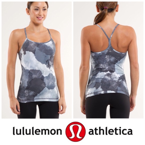 lululemon athletica Tops - LULU Power Y Tank Sz 10 White Coal Tinted Canvas
